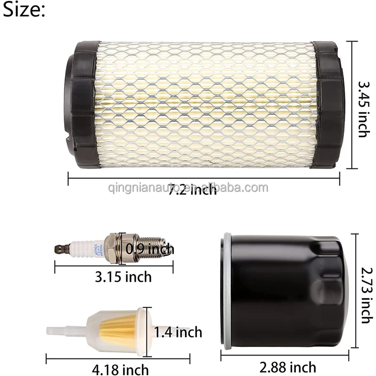 Golf Cart Tune Up Kit for Club Car Precedent 2004- with Kawasaki Engine, Includes Air Filter , Oil Filter, Fuel Filter, Spark