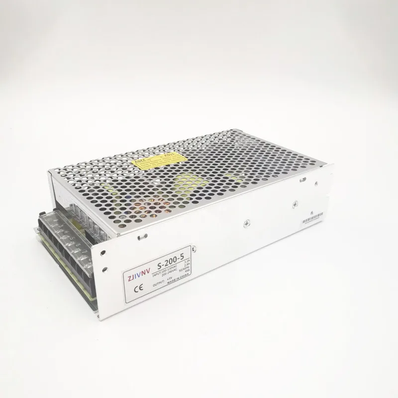 Whole sales 5V 40A 200W SMPS led single output switching power supply 5v CE RosH approved 110/220vac input S-200-5
