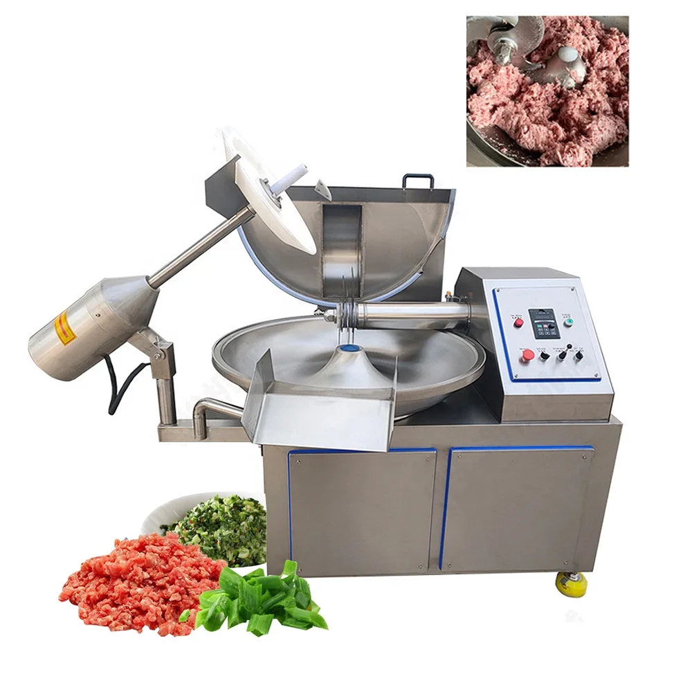 2024 Meat Bowl Chopper Cutter Vacuum Emulsify Pork Mixer Purple Cabbage Ham Pork Chopping Machine