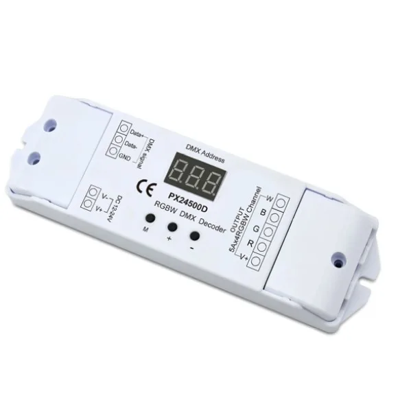 Euchips 240W & 480W RGBW светодиодный декодер 4-канальный DMX512 контроллер с диммером 12 ~ 24 В DC вход высокой мощности Светодиодный