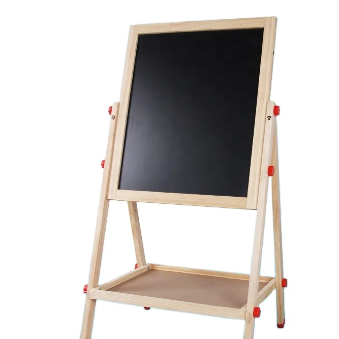 Kids Art Easel Stand Pine Wooden Standing Easel Drawing Board Educational Learning Kids Toys For Girls & Boys