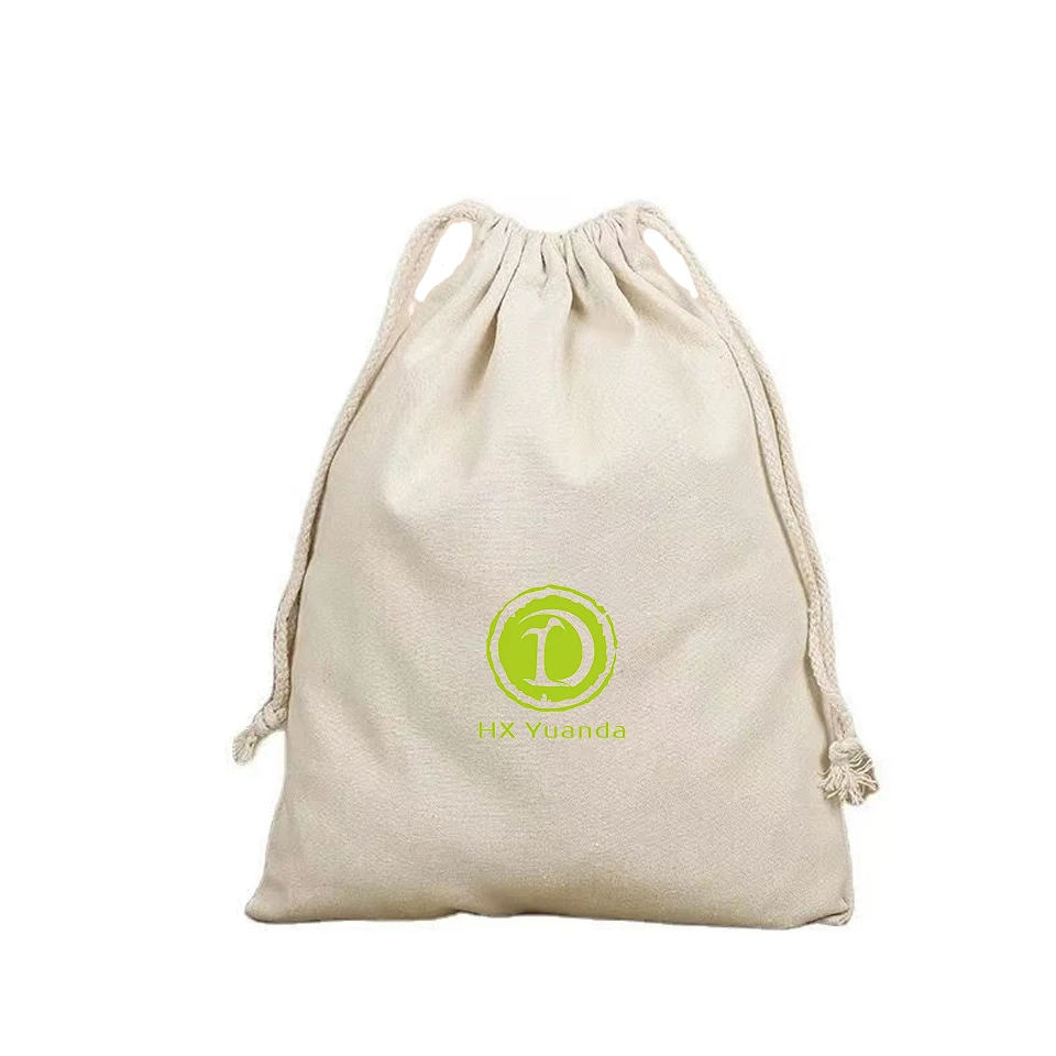 plain insulated rope handle wine tote bag small cotton blank Canvas Drawstring Bag With Logo Printed