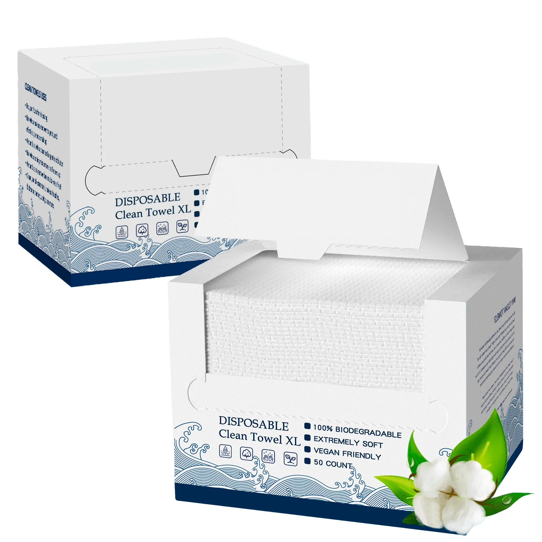 Soft Comfortable Eco-friendly Biodegradable Salon Clean Skin Club Clean Towels Xl Disposable Facial Towels