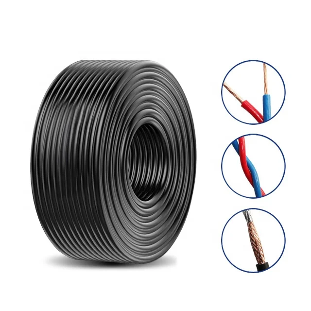 
Cable 2 Core Pair Stranded Shielded Wire Type OD6.5 Shielded Control Signal Transmission RVVPS Cable 
