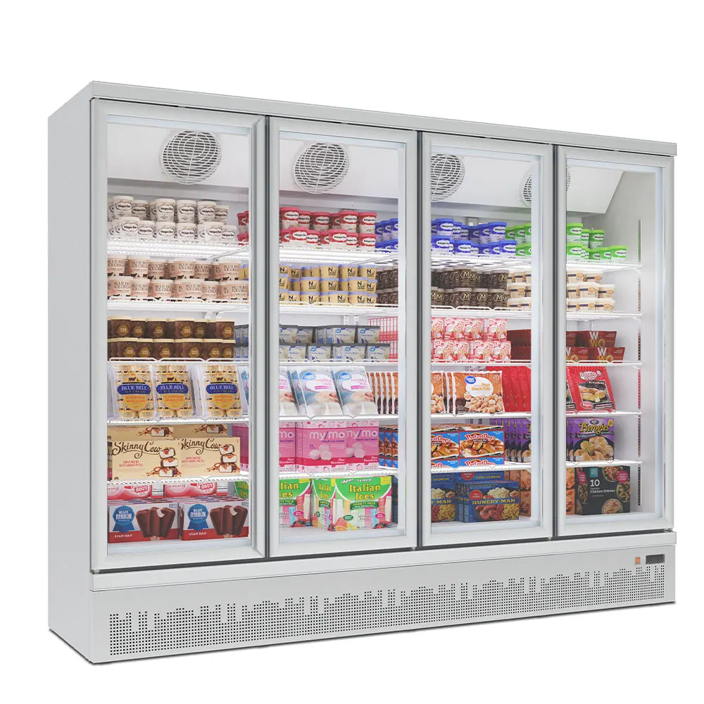 Commercial Display Refrigerator Freezer Supermarket Glass Door Display Freezer