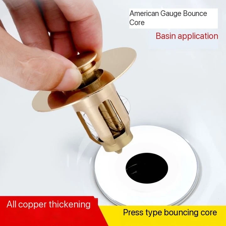 European and American standard bathroom sink plugs, pop-up filter  anti clogging sink drainage universal filter