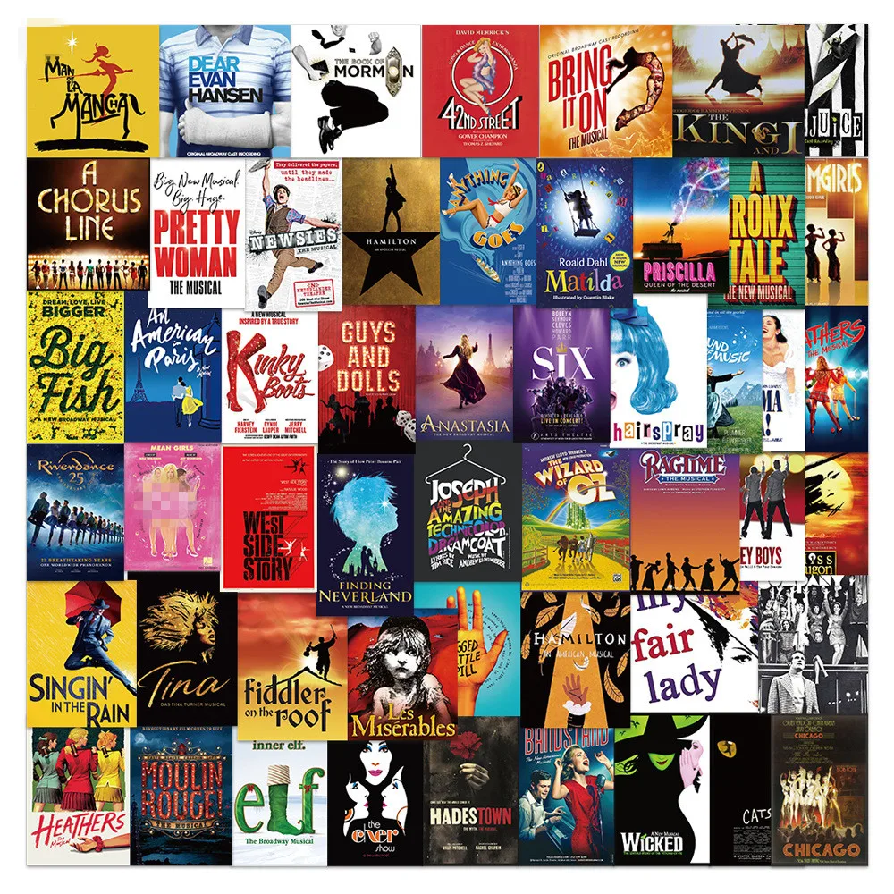 50PCS Popular music drama album cover musical aesthetic picture music poster