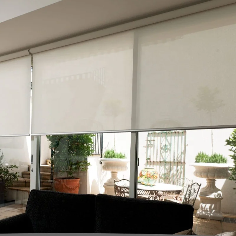 electric sunscreen fabric roller blinds for living room