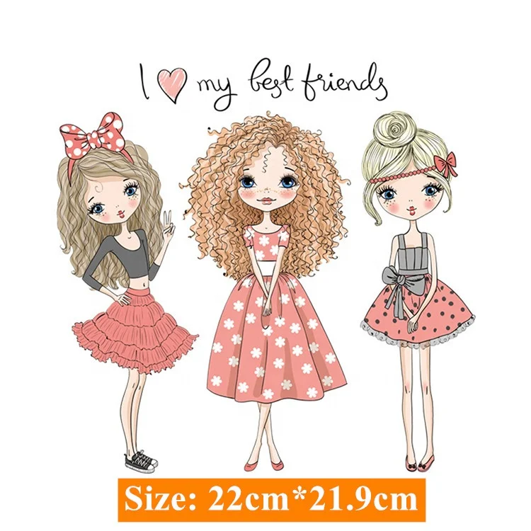 
Mixed Custom Fashion Girl Design plastisol heat transfer Film Sticker 