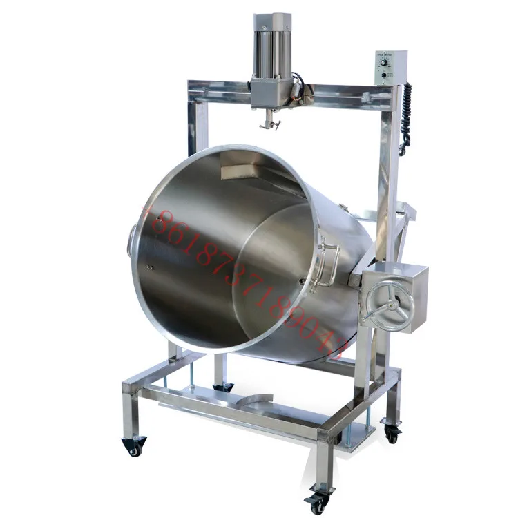 Commercial beef sauce stir fry pot tomato chili sauce cooking kettle wok jam stuffing mixing cooking machine with scraper