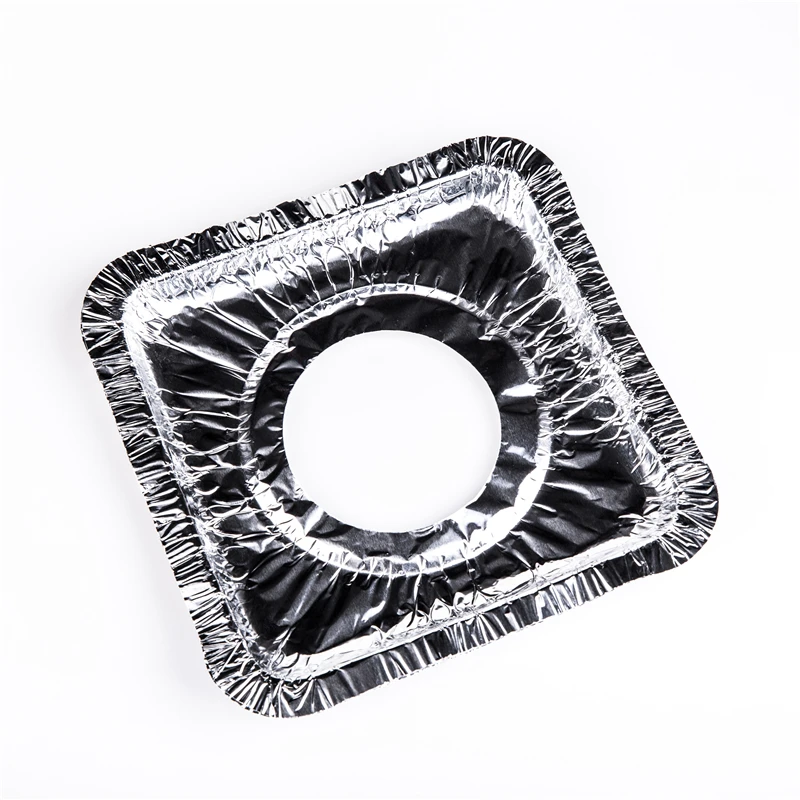 Heavy duty wholesale America Japan kitchen use disposable cooking burner gas stove burner cover square aluminum foil bib liner