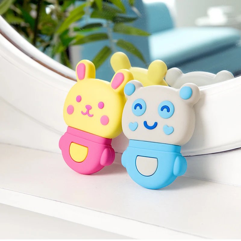 2021 cute food grade bpa free soft silicone vibration baby teething soft bite baby teether