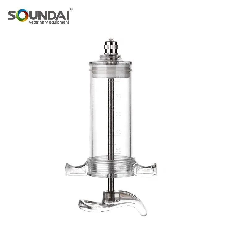 20 мл TPX PC Пластиковый стальной ветеринарный шприц без дозирующей гайки