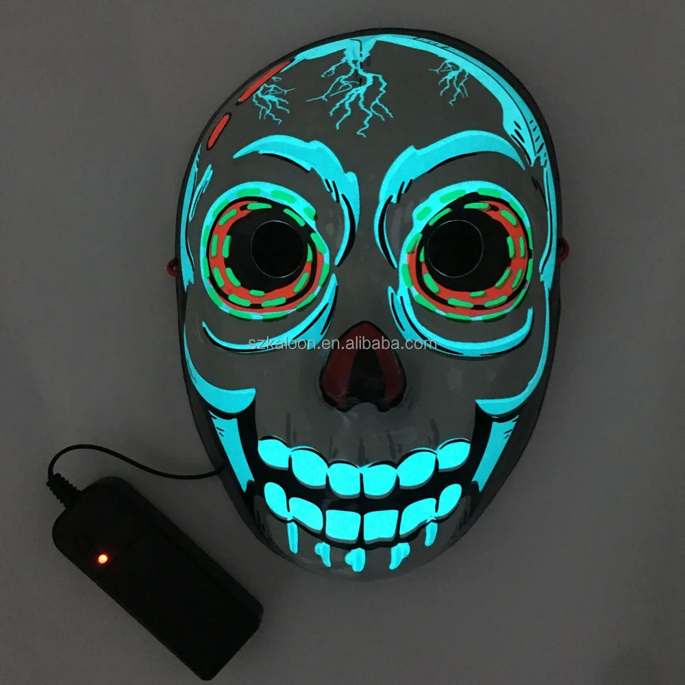 2022 Halloween scary LED hockey mask,3D glowing purge mask