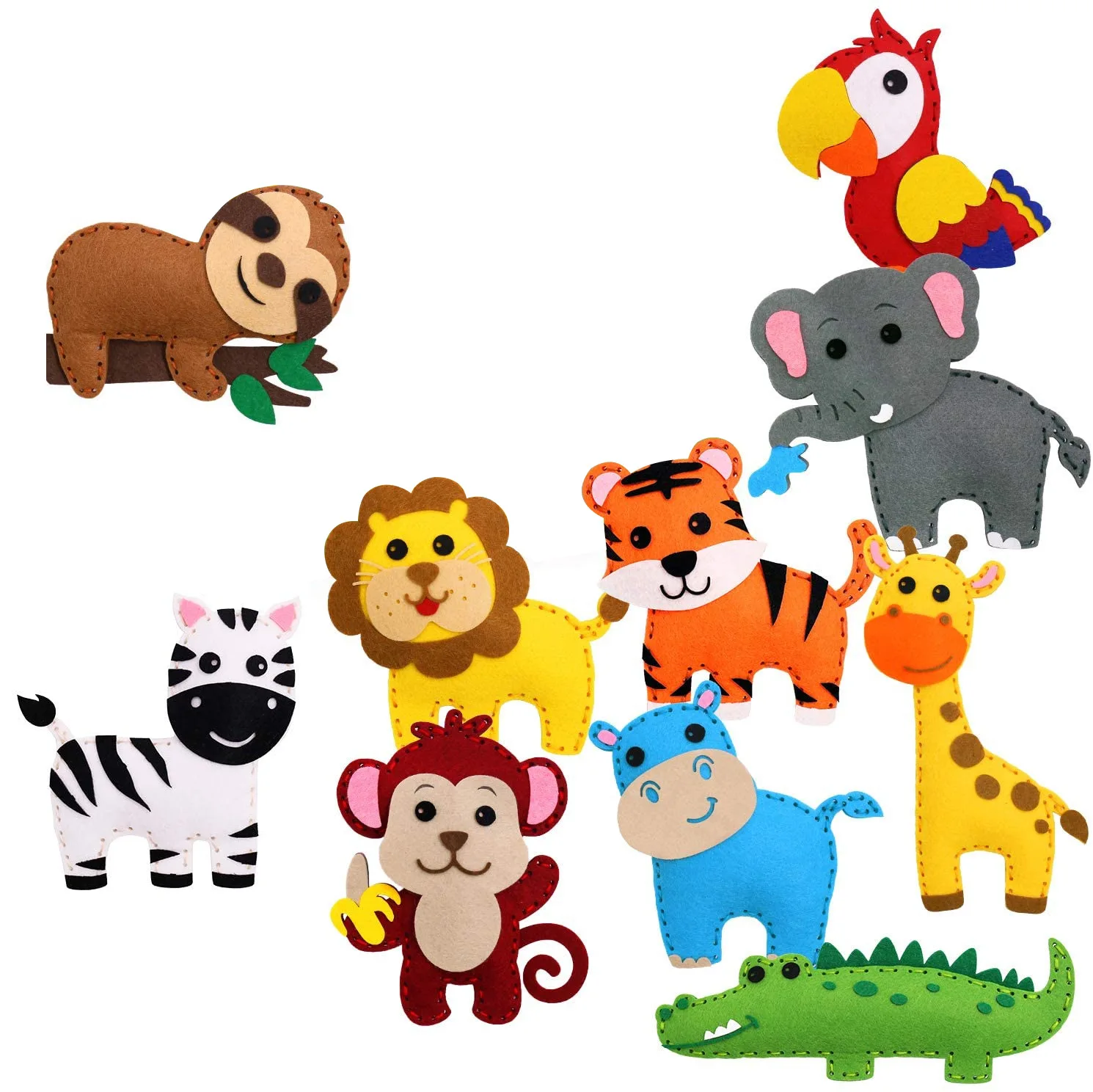 Felt Craft Kit Animals Craft Kit - Educational Toys for Kids DIY Activity Birthday Gifts for Boys & Girls Ages