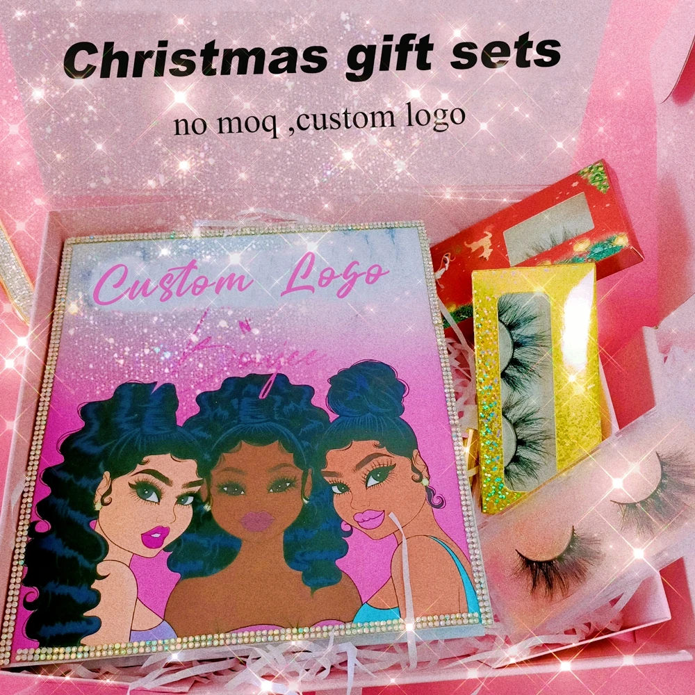 2022 new products  Private Lash Label Box Your Own Logo5d fluffy mink water eyelashesTKA With Christmas gift sets lash Boxes
