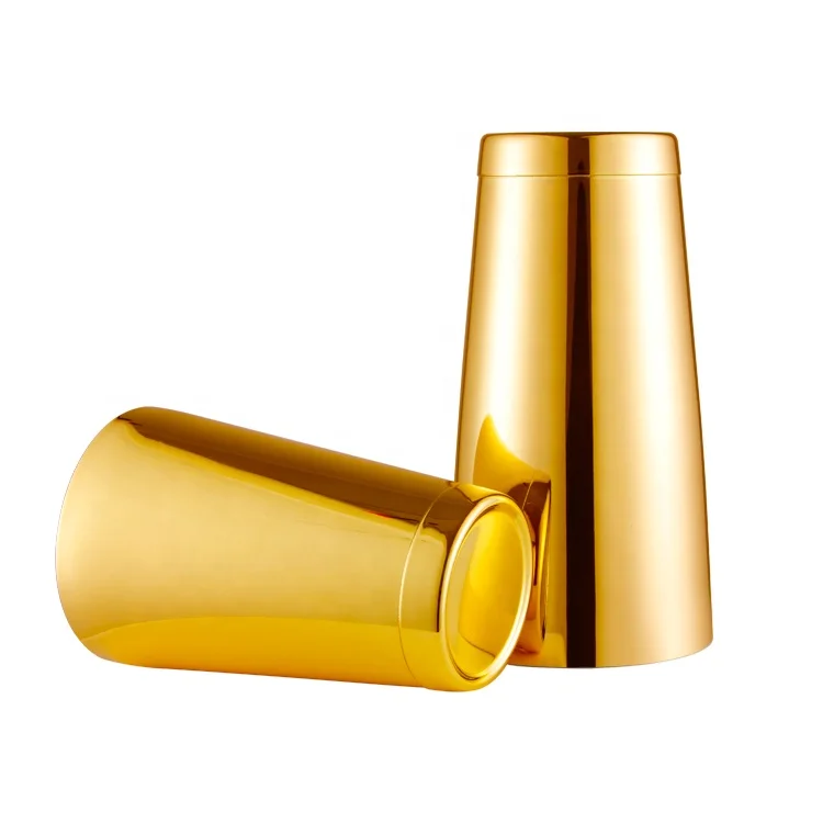 18oz & 28oz Factory Direct Sales Professional Weighted Cocktail Shaker Boston Shakers Gold Tin