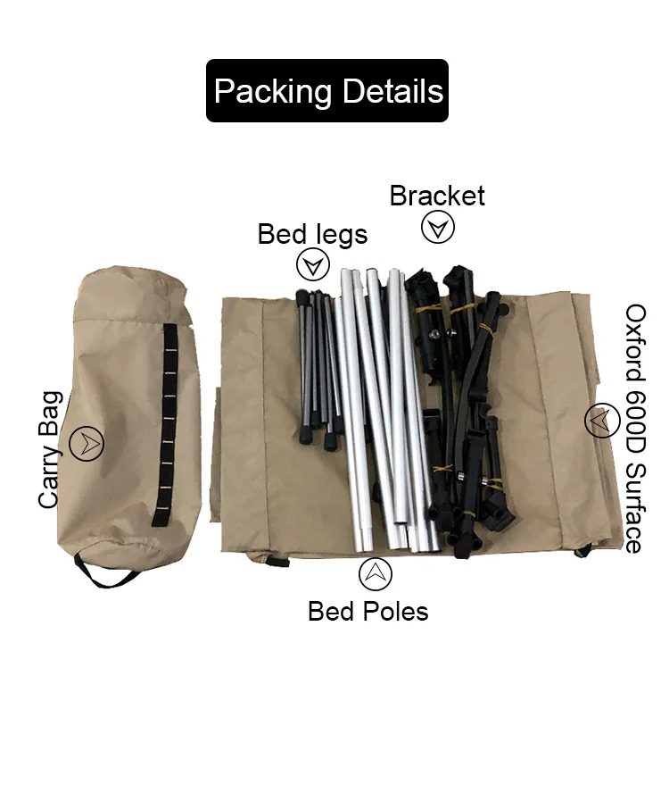 High Quality Cheap  Price Picnic Outdoor Aluminum Metal Material Folding Cot Folding Bed Furniture For Adults and Child