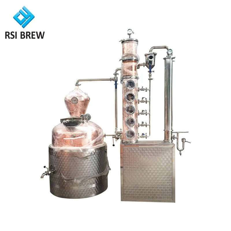 beer brewing equipment Copper pot still distillation boiler alcohol distillation equipment alcohol home distiller
