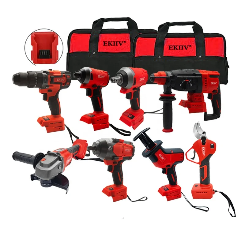 Ekiiv Factory Wholesale Portable Electric Cordless Brushless 18V Cordless Drilling Machine 5.0 Lithium Battery Drilling Machine