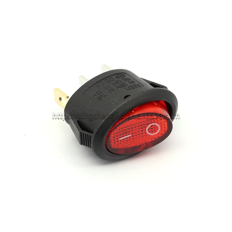 Kettle Button Switch 2 Position 3 Pins Red Light ON OFF AC 6A 250V 10A 125V Mini Oval Rocker Switch