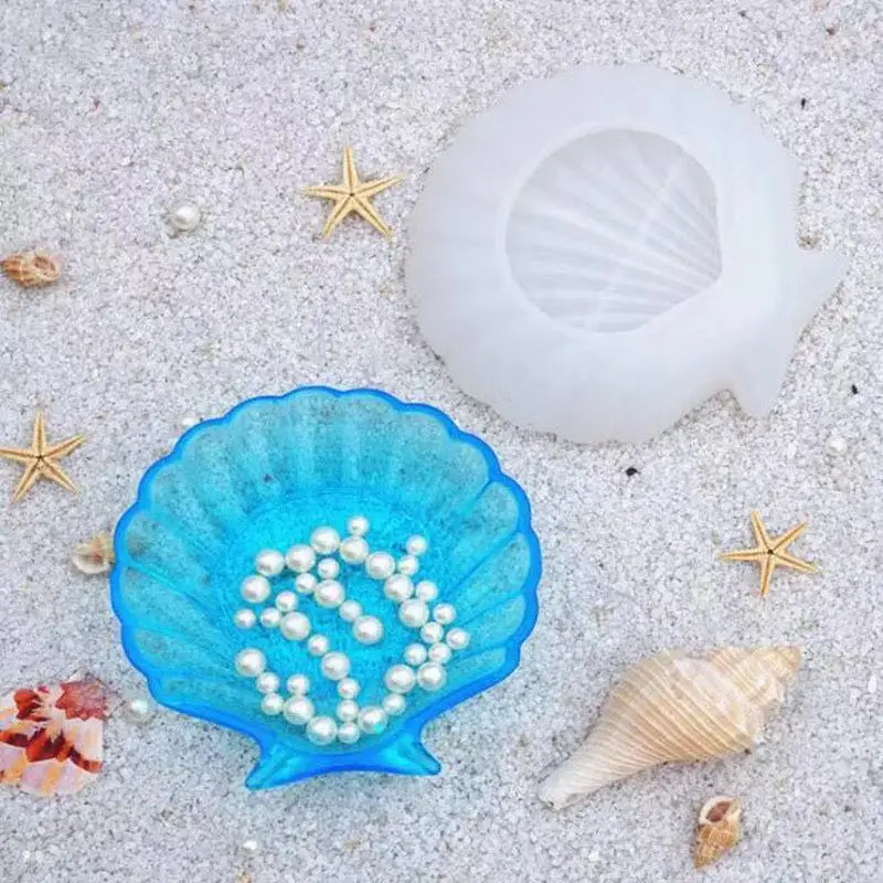 Shell Saucer Silicone Mold Sakura Bear Small Dog Shape Jewelry Storage Box Resin Mold Creative Soap Storage Tray Ornaments Mold