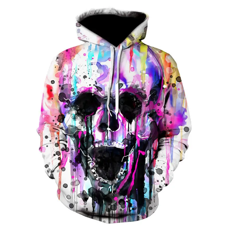 
New Custom Unisex Sweatshirt 3D Skull Printed Pullovers Hoodies Dropship Asian size S-6XL 