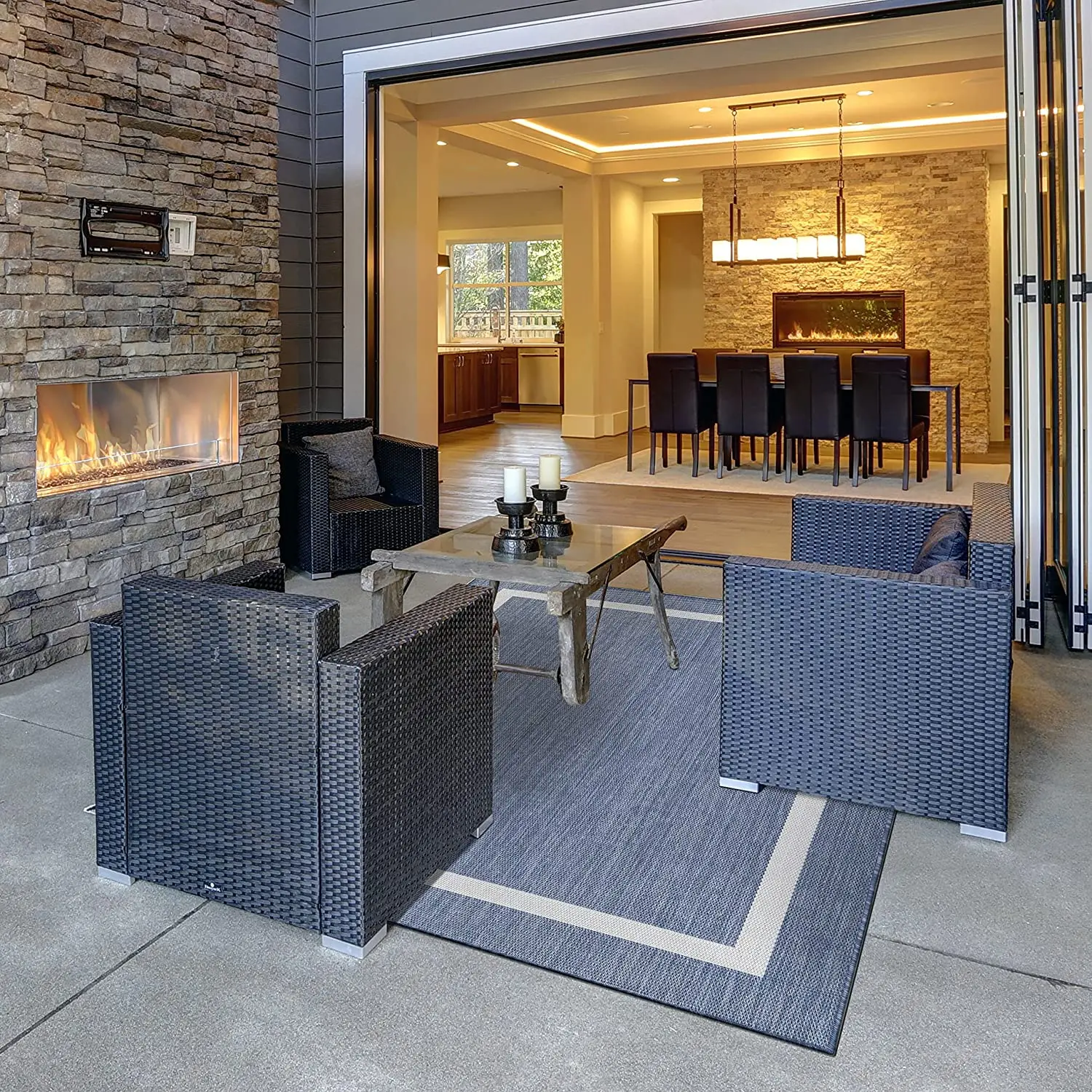 Wholesale high quality outdoor pp plastic woven patio rug mat