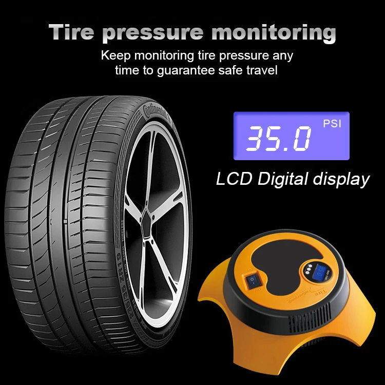 
Smart Portable Digital Tire Pressure Detection Electric Inflator Pump 