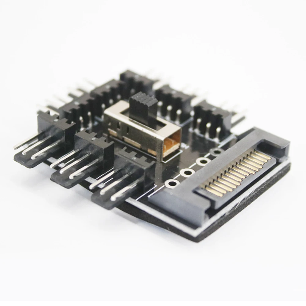 1 to 8 3Pin Fan Hub Pwm Sata Molex Splitter PC Cable 12V Power Supply Cooler Cooling 2 Speed Controller Adapter