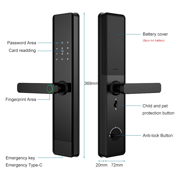 High Quality 6068 Mortise TuyaEnglish Portuguese Russian Vietnamese Spanish Arabic Thai Indonesian Voice smart door Lock