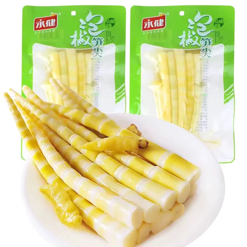 Spicy casual snacks Asian specialty Chinese snack Pickled pepper and bamboo shoot tips 200g