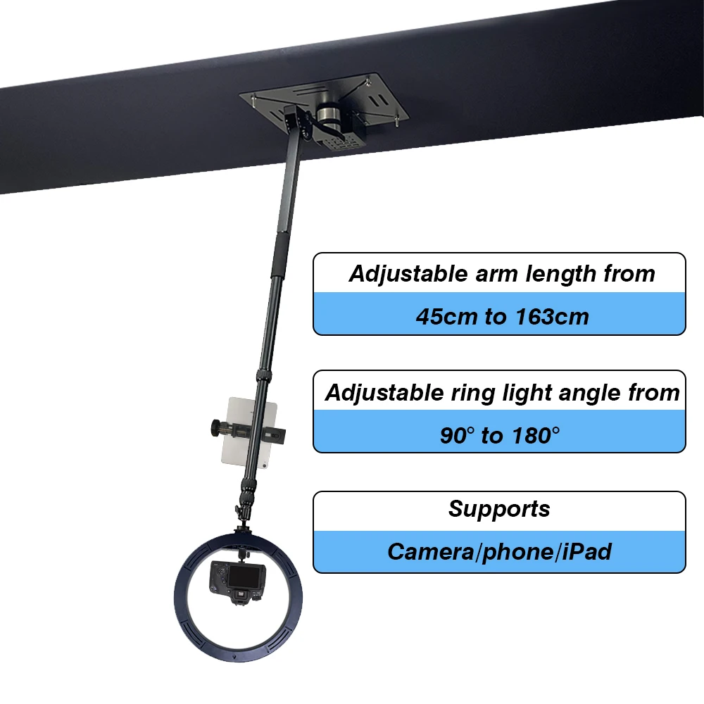 New automatic selfie 360 degree rotating top spinner overhead video camera booth with curved arm for aerial party