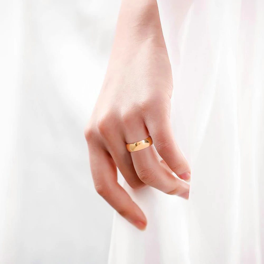 Minimalist Women Basic Jewelry Chunky Circle Rings 18k Gold Plated Stainless Steel Rings For Women