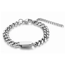 Custom cuban link chain necklaces, baguette maimi cuban chain anklet bracelet, stainless steel gold plated jewelry sets