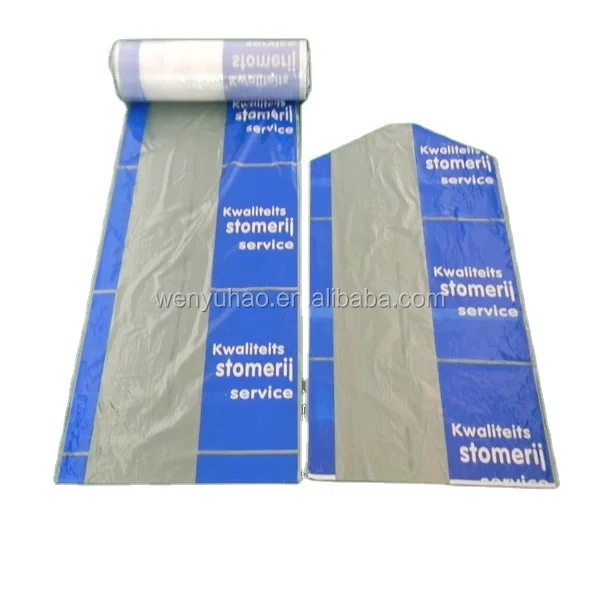 Custom Printed Clothes Packaging Roll Bag clear Storage Plastic Garment Cover Dry Clean Bags