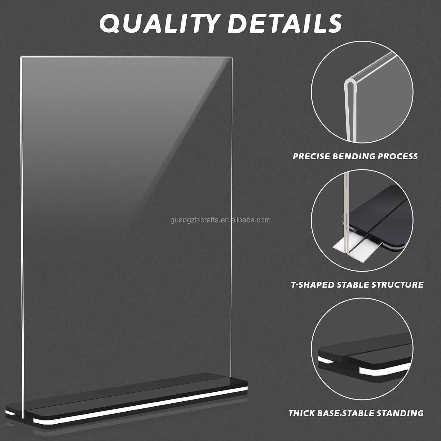 T-Shape Black Base Double-Sided Acrylic Menu Display 5x7 Inch Acrylic Sign Holder