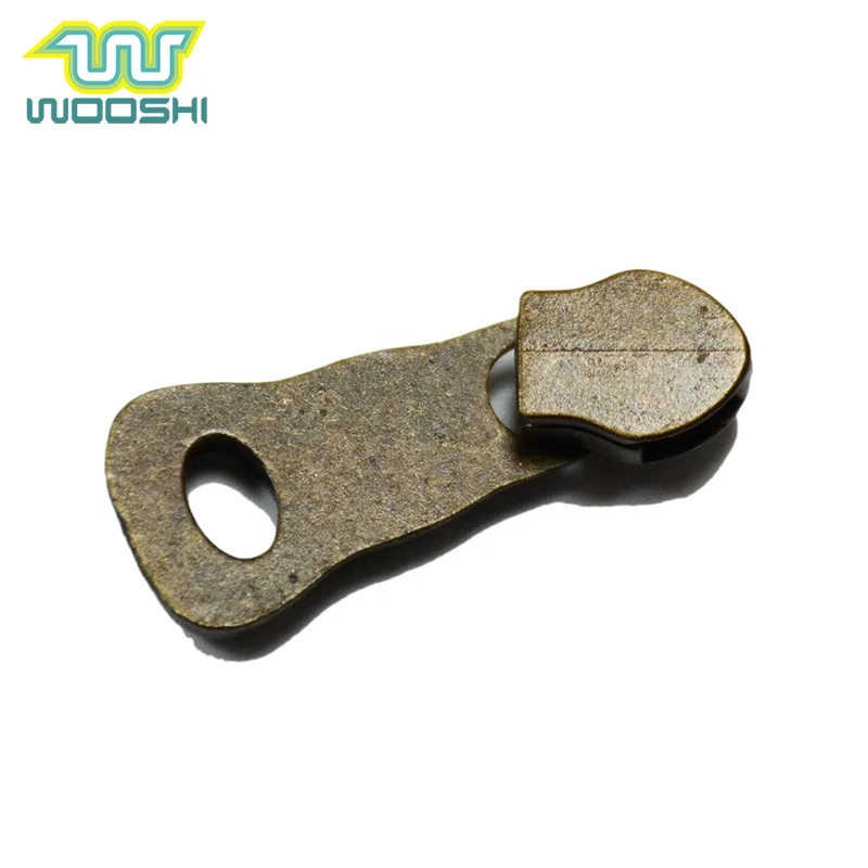 Sample Order Various Metal Antique Brass Zipper slider and popular design puller for backpack