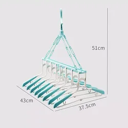 Hanser PC-12H Plastic Magic Folding Hanger High Quality Household Foldable Windproof Rotatable Clotheshorse Adjustable Hangers