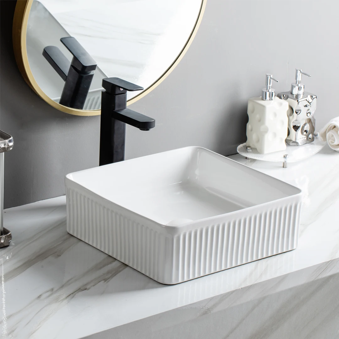 luxury bathroom golden sink ceramic counter top hand wash basin art sink