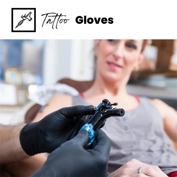 custom logo 5 mil latex free tattoo industry barber hair salon food service car household disposable glove pure nitrile gloves