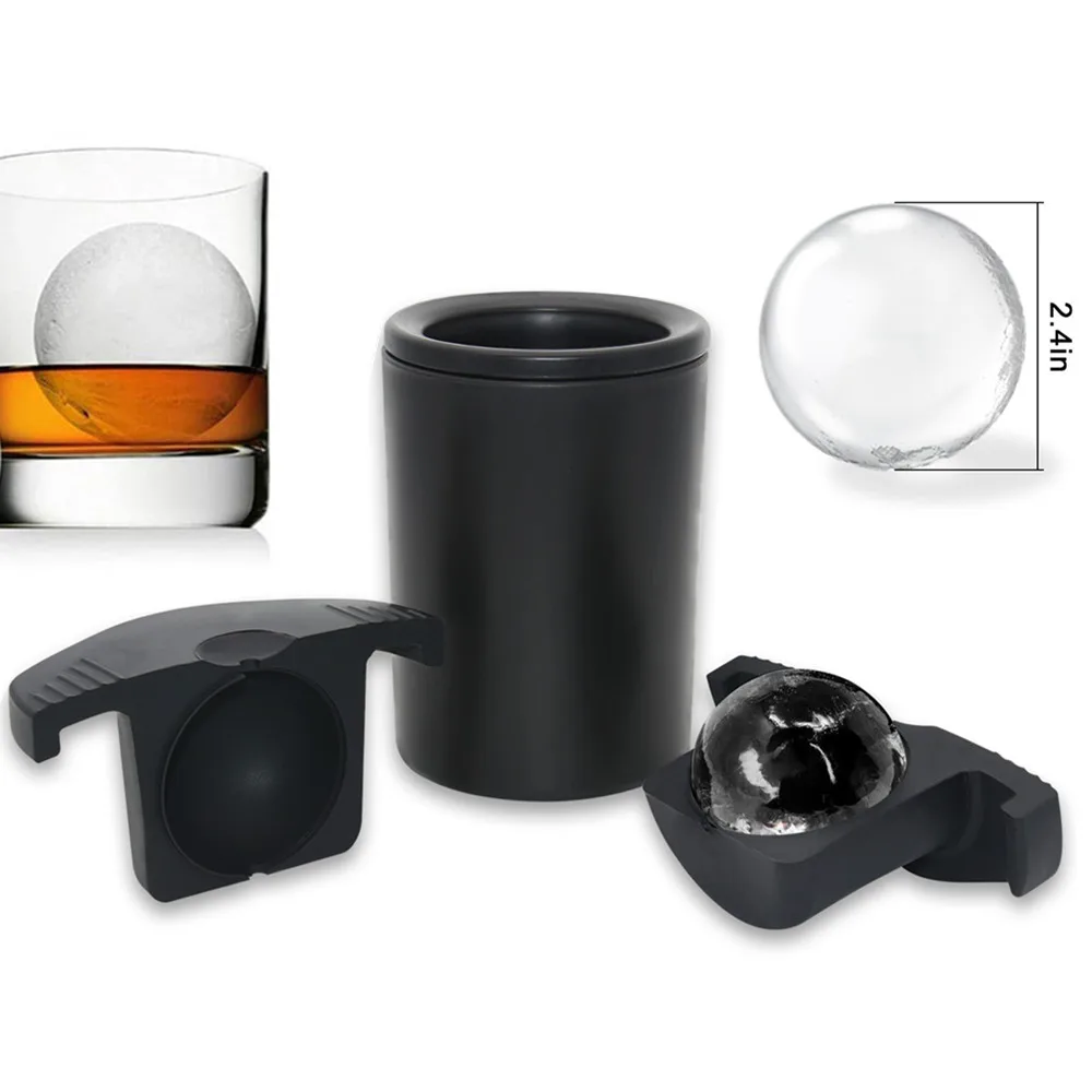 Amazon Best 2.5 Inch Premium Large Sphere Ice Ball Mold Slow Melting Ice Spheres Tray Crystal Clear Ice Ball Maker for Whiskey