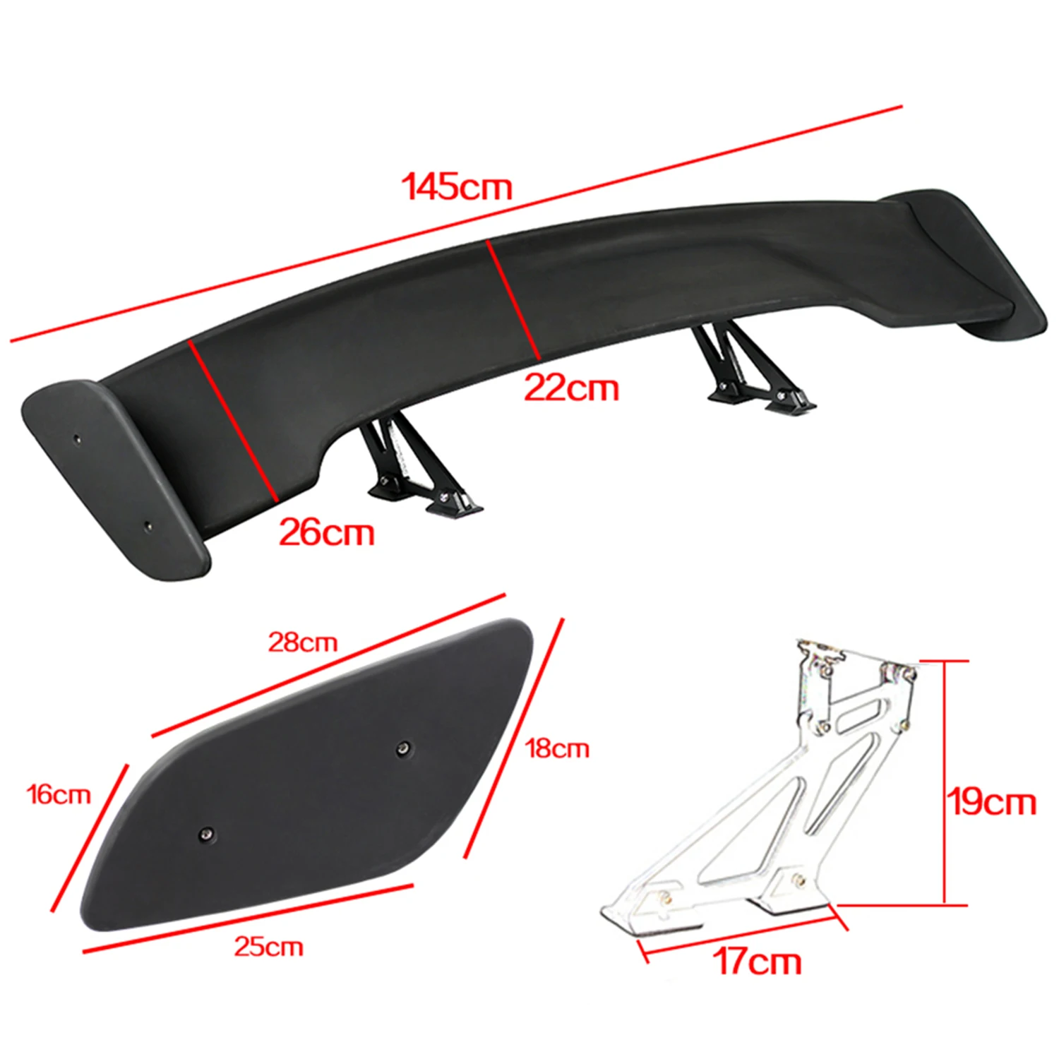 
Auto Racing Spoilers Car Rear Spoiler Universal Fits for WRX E90 Mustang Honda Civic Toyota Corolla Mitsubishi 