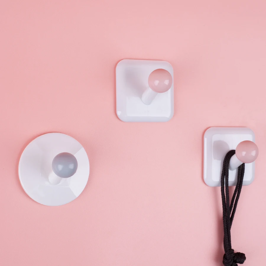 Modern round Square Wall Bag Hook Plastic Multifunctional Key Holder with Flower Pattern for Kitchen Space Hook &Rails