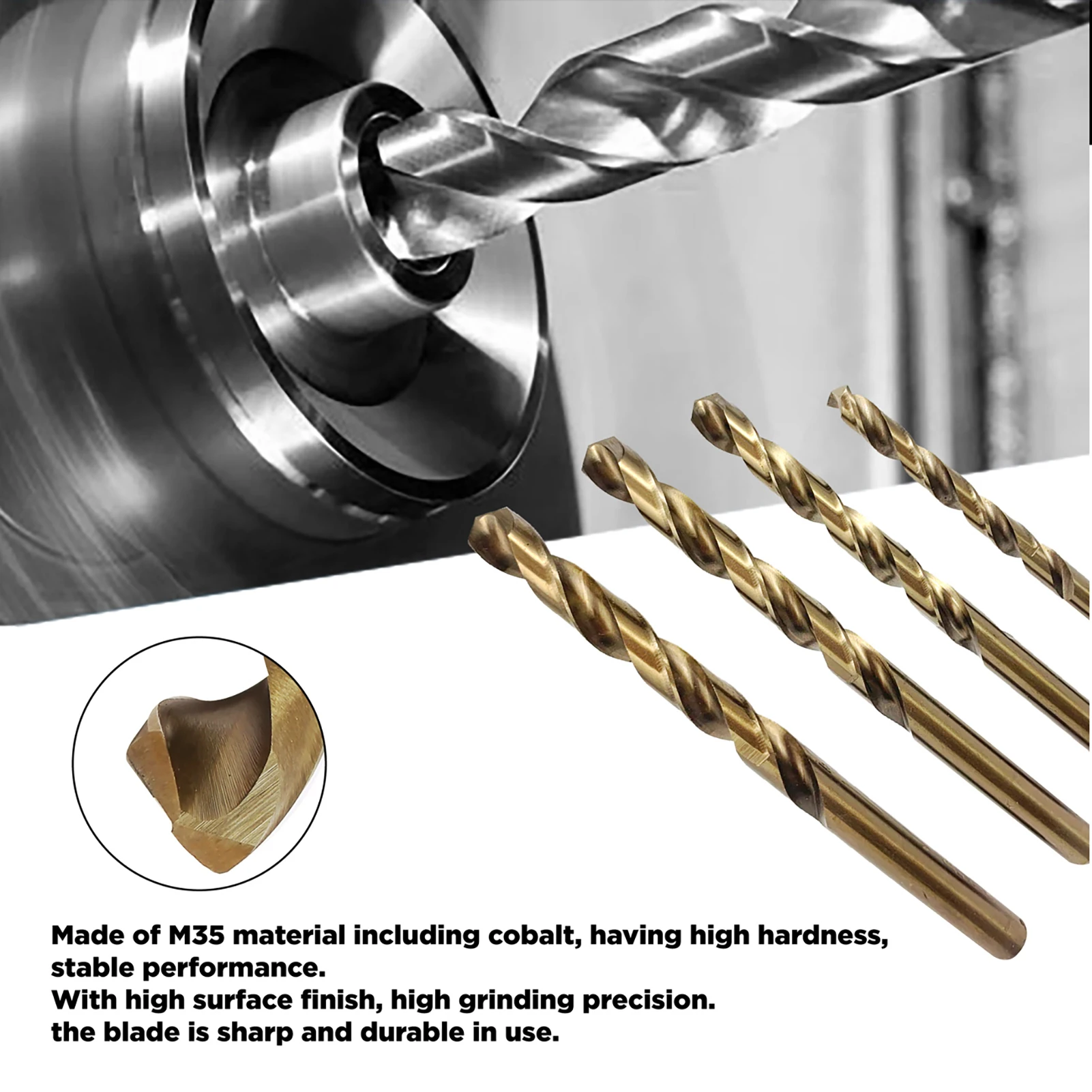 High Quality DIN338 M35 split point HSS-E Cobalt twist drill bits for metal drilling