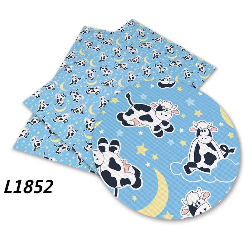 136 cm *30 cm Professional custom Cow Printed Synthetic Faux Leather Sheets Fabric for lady handbags
