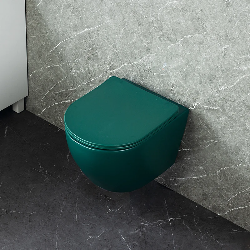 cheap wall hung toilet Ceramic One Piece Coloured glaze red wall Mounted toilet bowl