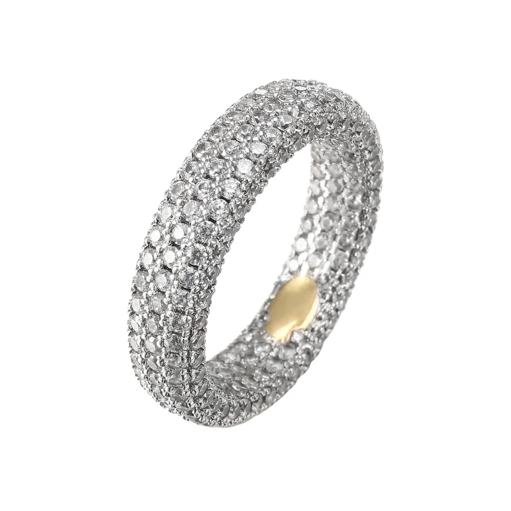 
Jasen jewelry New Design 925 sterling silver White Gold Plated Hip Hop iced out CZ White Diamond Rings for Men 