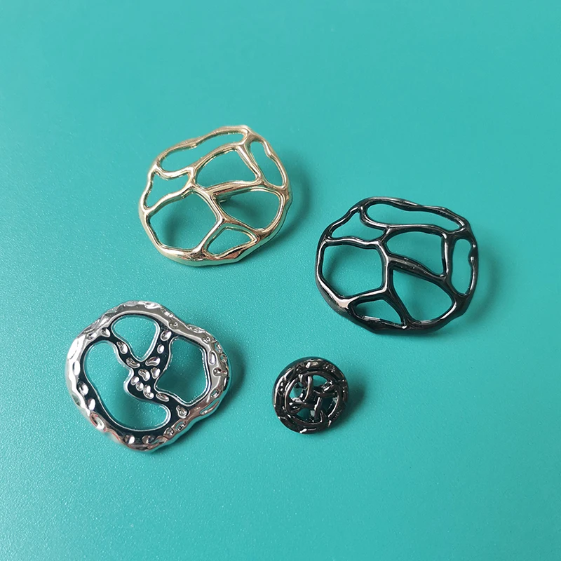 Factory wholesale fashion Alloy high quality star circular button Metal sewing decorative Irregular shape buttons of dress