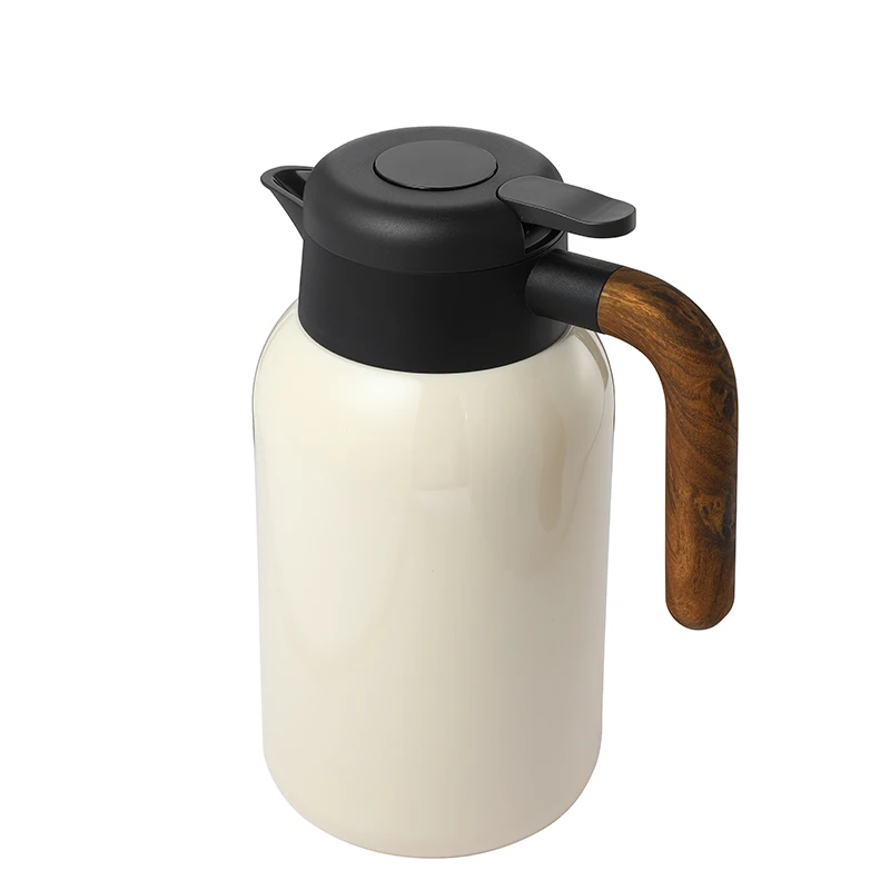 2L Double Wall Stainless Steel Temperature Smart Digital Coffee Display Tea Pot Water Kettle Cover Lid